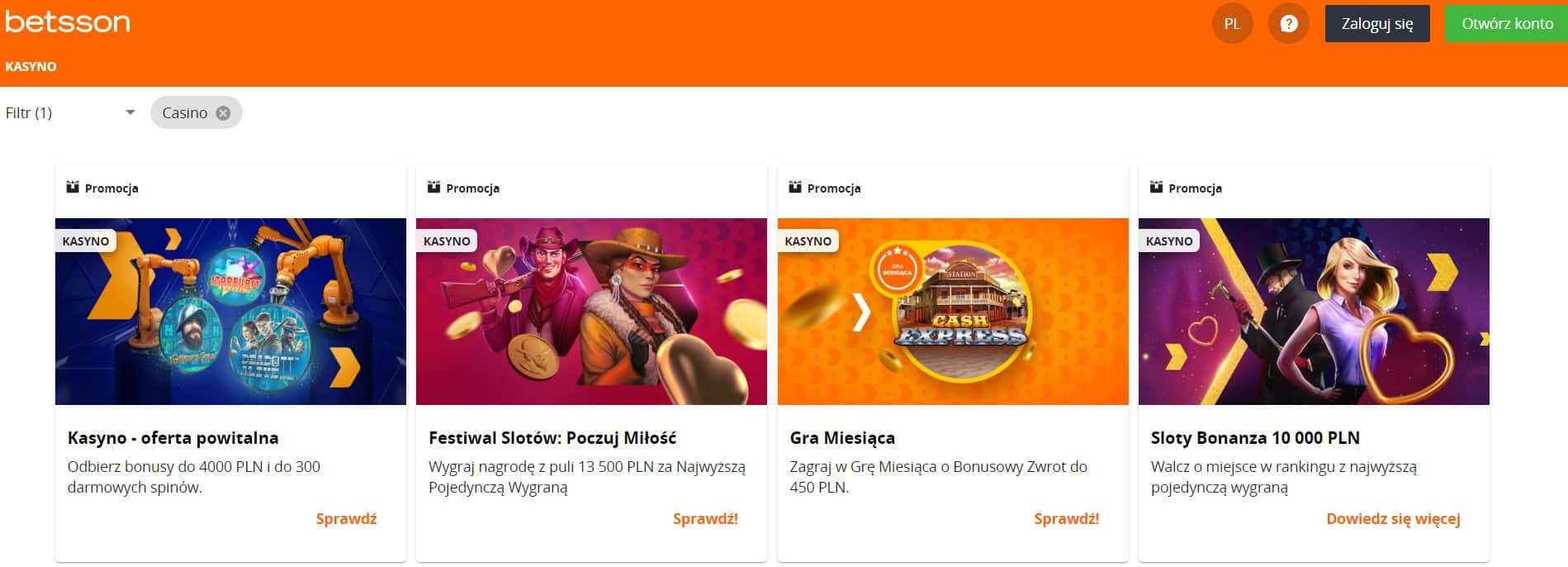 Betsson Casino Promocje