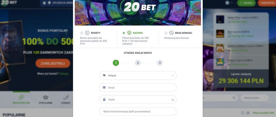 20Bet Casino Registration