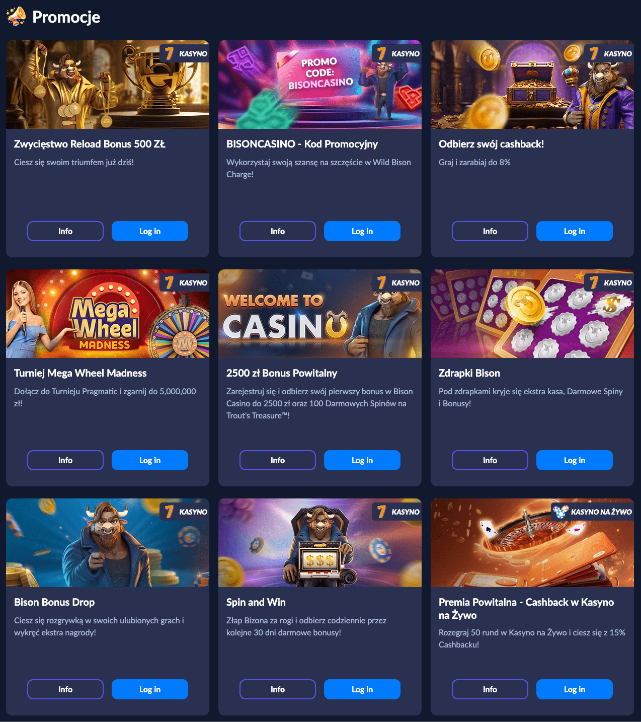 Bison Casino bonuses